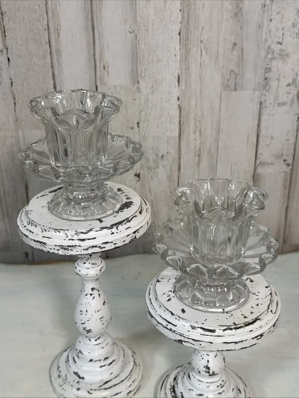 Vintage Partylite Chantilly Crystal Votive Candle Holder Pair P0315 New With Box